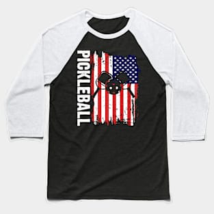 Pickleball American flag Baseball T-Shirt